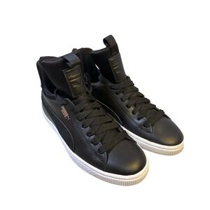 Puma Basket Platform Jr High Top Sneakers Black Youth Size 4.5C‎ with box